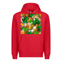 Red St. Patricks day hat digital paper Premium Hoodie - BundleAndBundleShop