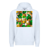White St. Patricks day hat digital paper Premium Hoodie - BundleAndBundleShop