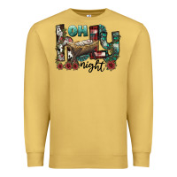 Antique Gold oh holy night Premium Sweatshirt - CowhideDigitalArt