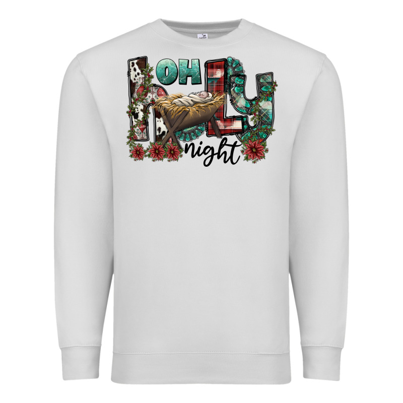Oh Holy Night Premium Sweatshirt by CowhideDigitalArt | Teevron