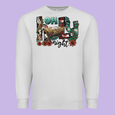Oh Holy Night Premium Sweatshirt Designed By Cowhidedigitalart