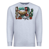 Heather Grey oh holy night Premium Sweatshirt - CowhideDigitalArt