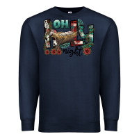 Navy oh holy night Premium Sweatshirt - CowhideDigitalArt