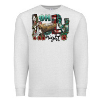 Oatmeal Heather oh holy night Premium Sweatshirt - CowhideDigitalArt