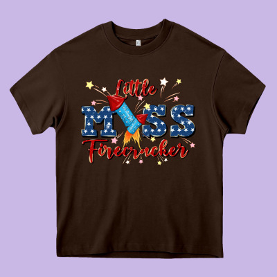 Little Miss Firecracker Heavy Core Tee Designed By Jahusdesignshop