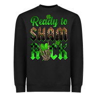 Black St. Patricks' Day ready to sham rock Heavyweight Sweatshirt - OliviaCreatesArt