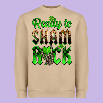 St. Patricks' Day Ready To Sham Rock Heavyweight Sweatshirt Designed By Oliviacreatesart