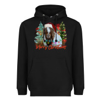 Black merry Christmas goat Heavyweight Hoodie - CowhideDigitalArt