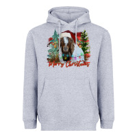 Heather Grey merry Christmas goat Heavyweight Hoodie - CowhideDigitalArt