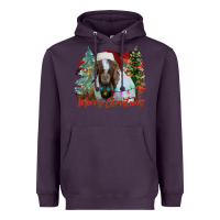 Plum merry Christmas goat Heavyweight Hoodie - CowhideDigitalArt