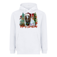 White merry Christmas goat Heavyweight Hoodie - CowhideDigitalArt