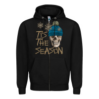 Black skull tis the season winter Zipper Hoodie - FaDigitalArtStudio