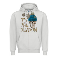 Dove Grey skull tis the season winter Zipper Hoodie - FaDigitalArtStudio