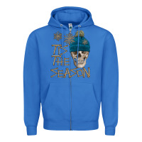 True Royal skull tis the season winter Zipper Hoodie - FaDigitalArtStudio