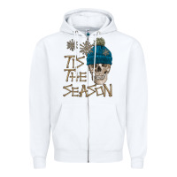 White skull tis the season winter Zipper Hoodie - FaDigitalArtStudio