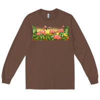 Chestnut flamingos with sunset Long Sleeve Tee - TumblerDesignByShophia