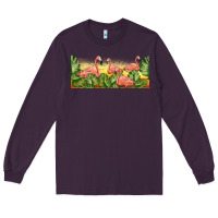 Plum flamingos with sunset Long Sleeve Tee - TumblerDesignByShophia