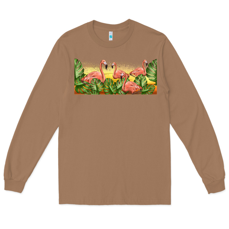 Flamingos With Sunset Long Sleeve Tee by TumblerDesignByShophia | Teevron