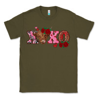 Army Green xoxo highland cow Classic Tee - RanaPortraitStore