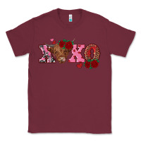 Burgundy xoxo highland cow Classic Tee - RanaPortraitStore