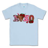 Dusty Blue xoxo highland cow Classic Tee - RanaPortraitStore