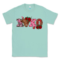 Seafoam xoxo highland cow Classic Tee - RanaPortraitStore