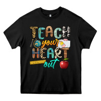 Black teach your heart out Heavy Core Tee - NancyCooperArtShop