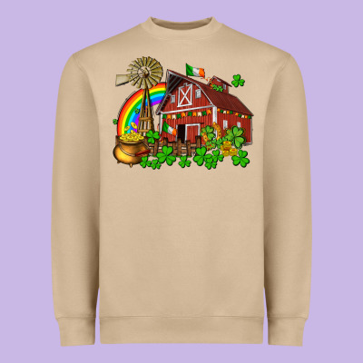 St. Patrick's Farm With Gold Heavyweight Sweatshirt Designed By Oliviacreatesart