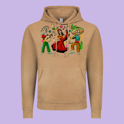 Mexican Skeletons Vintage Hoodie Designed By Texasbilliewilder