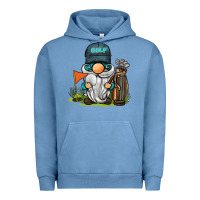 Pigment Pebble Blue golf gnome Urban Hoodie - BarkalooDesign