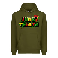 Army Green juneteenth Premium Hoodie - FaDigitalArtStudio