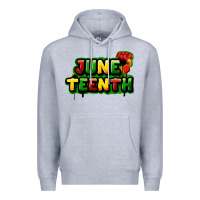 Heather Grey juneteenth Premium Hoodie - FaDigitalArtStudio