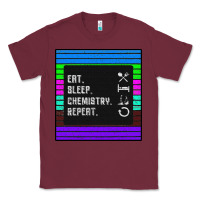 Burgundy Eat Sleep Chemıstray Repeat Classic Tee - Bettercallsaul