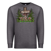 Charcoal Heather the real gift is jesus Premium Sweatshirt - CowhideDigitalArt