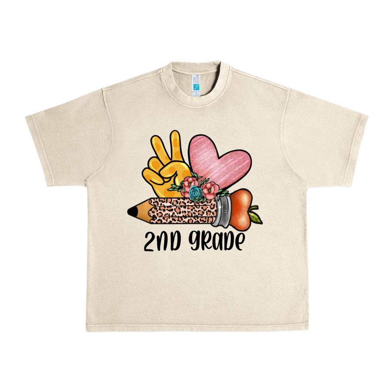 Peace Love 2nd Grade Urban Heavy Tee by JahusDesignShop | Teevron