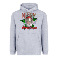 Heather Grey festive santa claus greeting Heavyweight Hoodie - CowhideDigitalArt