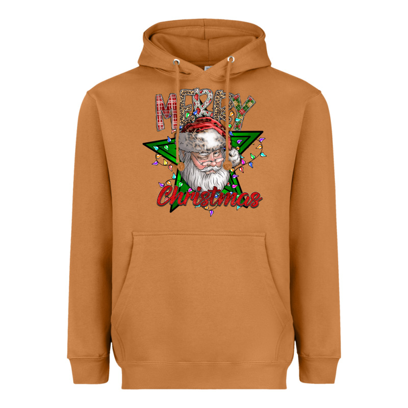 Festive Santa Claus Greeting Heavyweight Hoodie by CowhideDigitalArt | Teevron