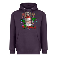 Plum festive santa claus greeting Heavyweight Hoodie - CowhideDigitalArt