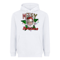 White festive santa claus greeting Heavyweight Hoodie - CowhideDigitalArt
