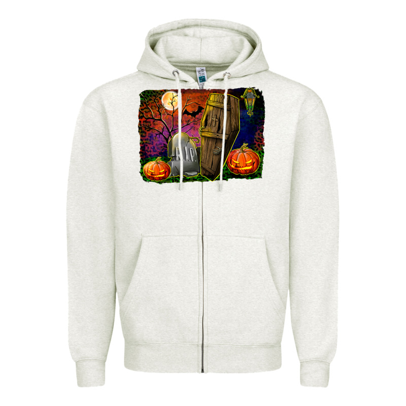 Headstone And Coffin Background Zipper Hoodie by BundleAndBundleShop | Teevron