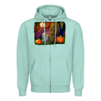 Seafoam headstone and coffin background Zipper Hoodie - BundleAndBundleShop