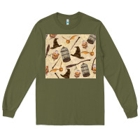 Army Green wizard items Long Sleeve Tee - TumblerDesignByShophia