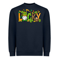Navy St. Patrick's Lucky gnome Heavyweight Sweatshirt - OliviaCreatesArt