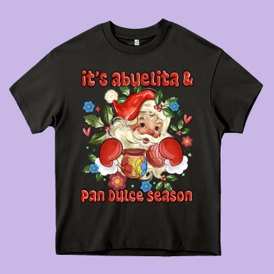 Its Abuelita And Pan Dulce Season Mexican Santa Heavy Core Tee Designed By Maliassmallbusiness