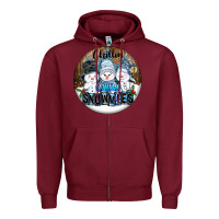 Burgundy Chillin With My Snowmies Zipper Hoodie - FaDigitalArtStudio