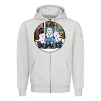 Dove Grey Chillin With My Snowmies Zipper Hoodie - FaDigitalArtStudio