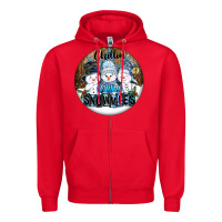 Red Chillin With My Snowmies Zipper Hoodie - FaDigitalArtStudio