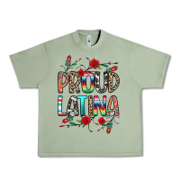 Oil Green Proud Latina Urban Heavy Tee - texasbilliewilder
