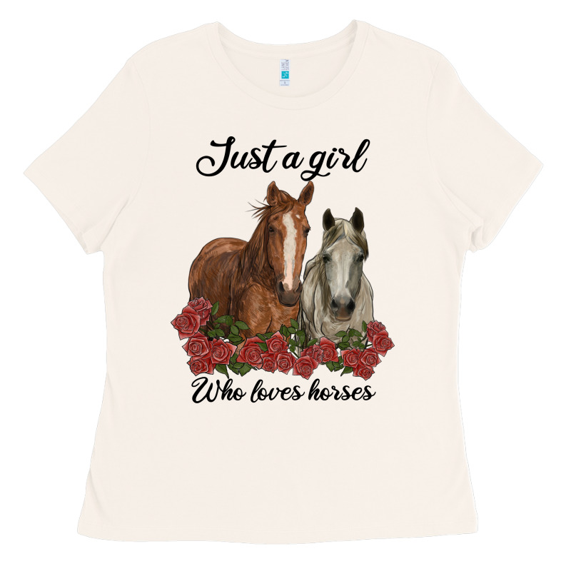 Just A Girl Who Loves Horses No Background Ladies Tee by RanaPortraitStore | Teevron
