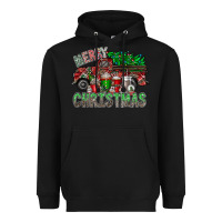 Black merry christmas  truck Heavyweight Hoodie - CowhideDigitalArt